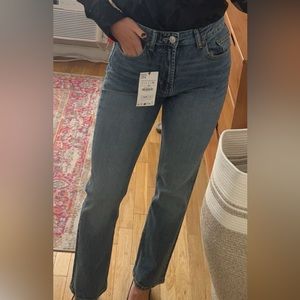 Zara straight dark wash jeans